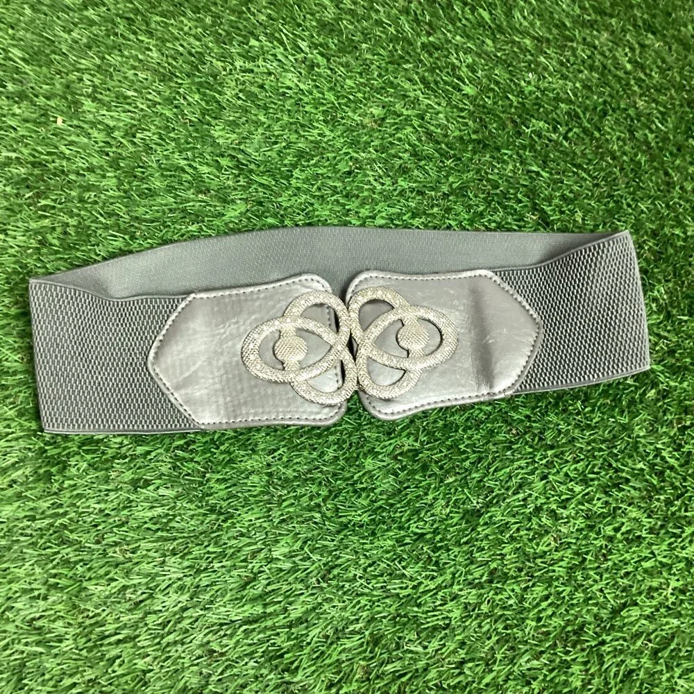 Vintage Gray Belt Elastic Celtic Knot Buckle 28